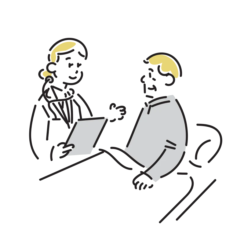 検診・介護している医師（女性）のイラスト